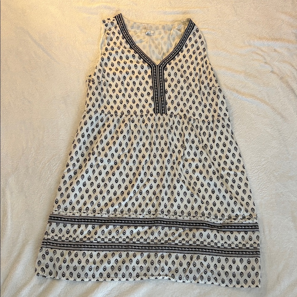 Purejill Elegant Black and White Sleeveless Dress